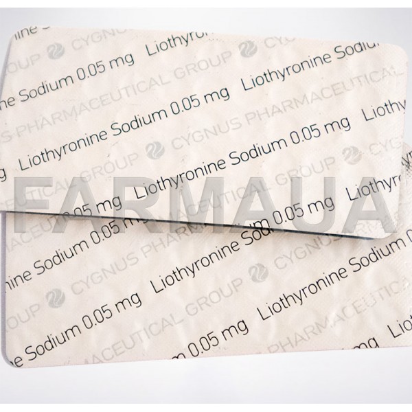 Liothyronine Sodium Cygnus 50 mcg/tab, 100 tab, ( Трийодтиронин (Лиотиронин Т3) Сигнус)