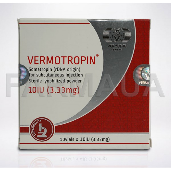 Vermotropin Vermodje 1 флакон 10iu (3.3mg), , (Вермотропин 10 ед Гормон роста Вермодже)